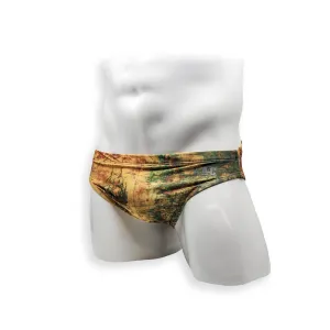 2 Inch Flat Front Swim Brief - Map