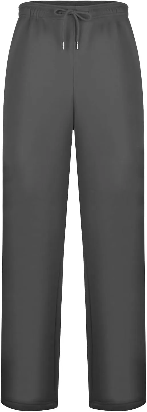 2024 Men's Fleece Cargo Sweatpants Drawstring Loose Fit Jogger Pants for Men with Pockets Stylish Hiking Work Trousers