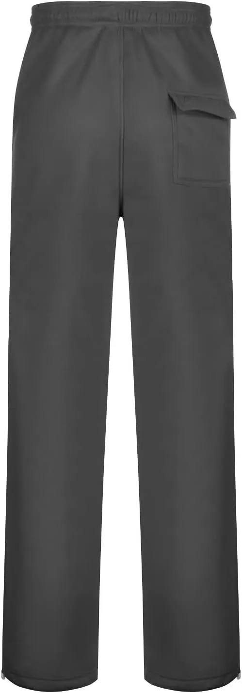 2024 Men's Fleece Cargo Sweatpants Drawstring Loose Fit Jogger Pants for Men with Pockets Stylish Hiking Work Trousers