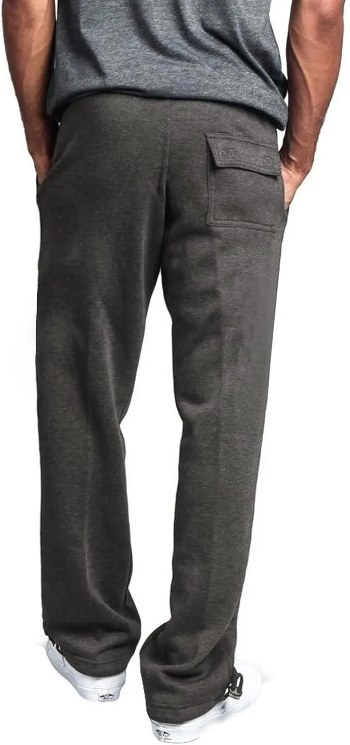 2024 Men's Fleece Cargo Sweatpants Drawstring Loose Fit Jogger Pants for Men with Pockets Stylish Hiking Work Trousers