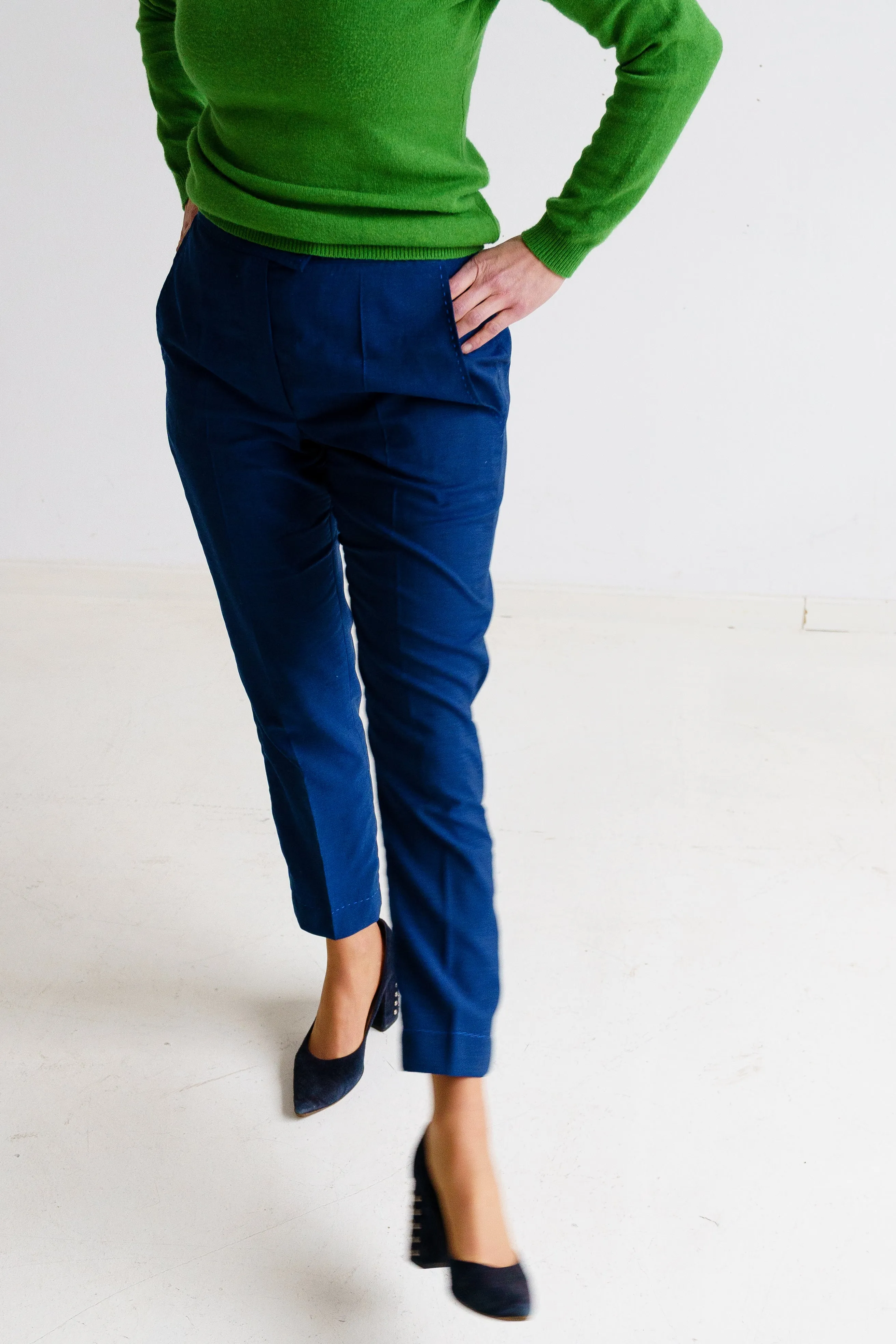 41-7 AGENDA Slim fit business trousers with pockets