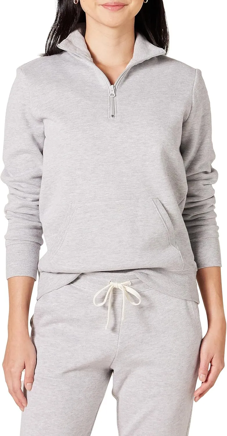 Amazon Essentials Women's Long-Sleeve Fleece Quarter-Zip Top (Available in Plus Size)