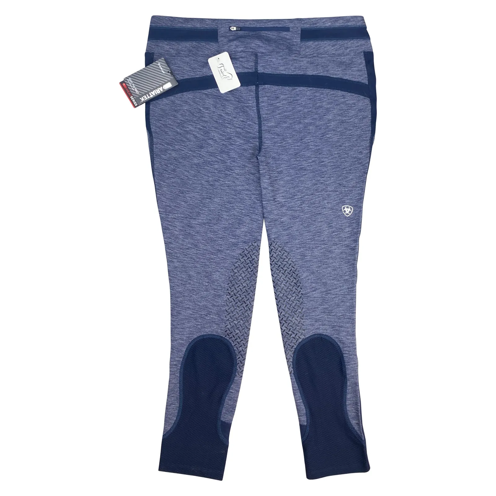 Ariat Freja Cooling Knee Patch Tights in Navy Heather - Women's Large