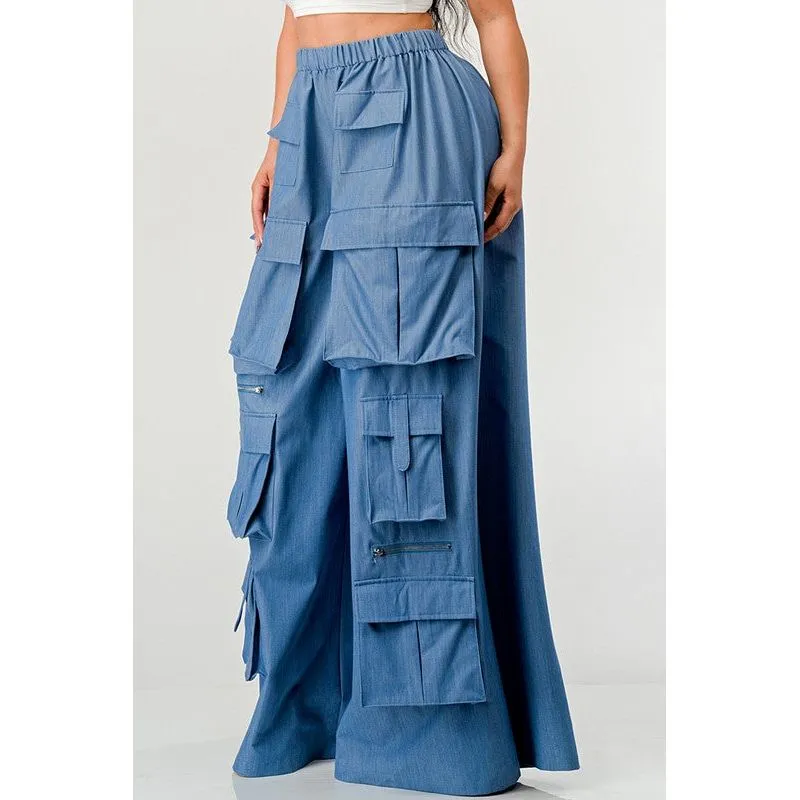 ATHINA WIDE MULTI POCKET CARGO PANTS