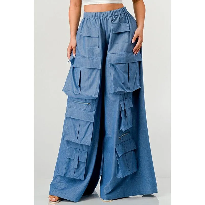 ATHINA WIDE MULTI POCKET CARGO PANTS