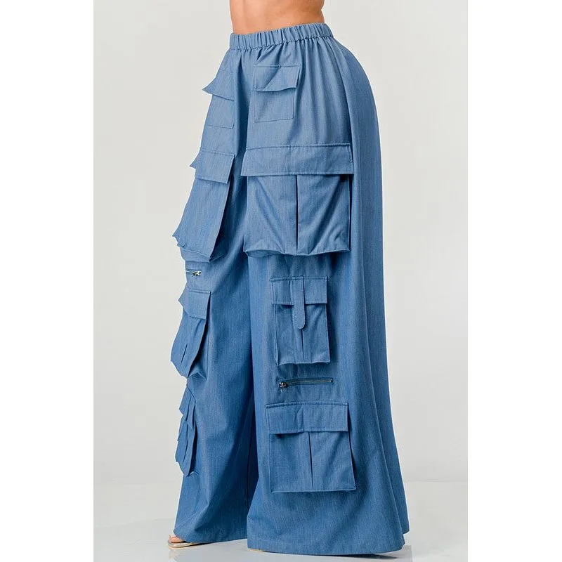 ATHINA WIDE MULTI POCKET CARGO PANTS
