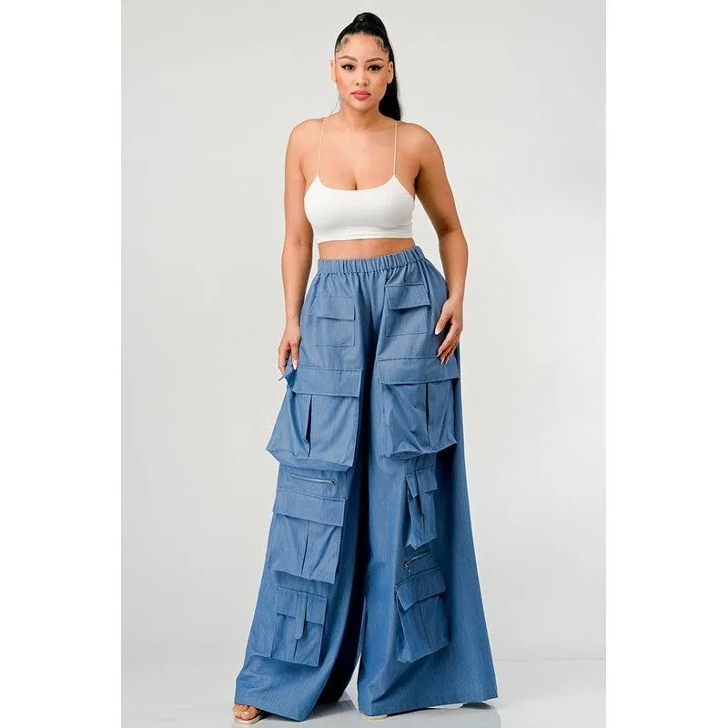 ATHINA WIDE MULTI POCKET CARGO PANTS