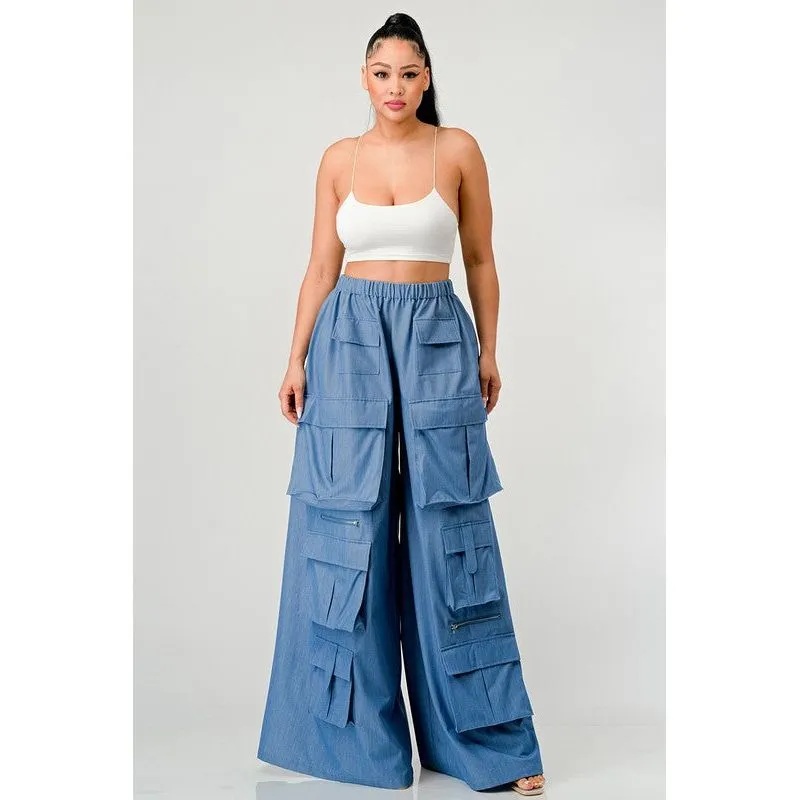 ATHINA WIDE MULTI POCKET CARGO PANTS