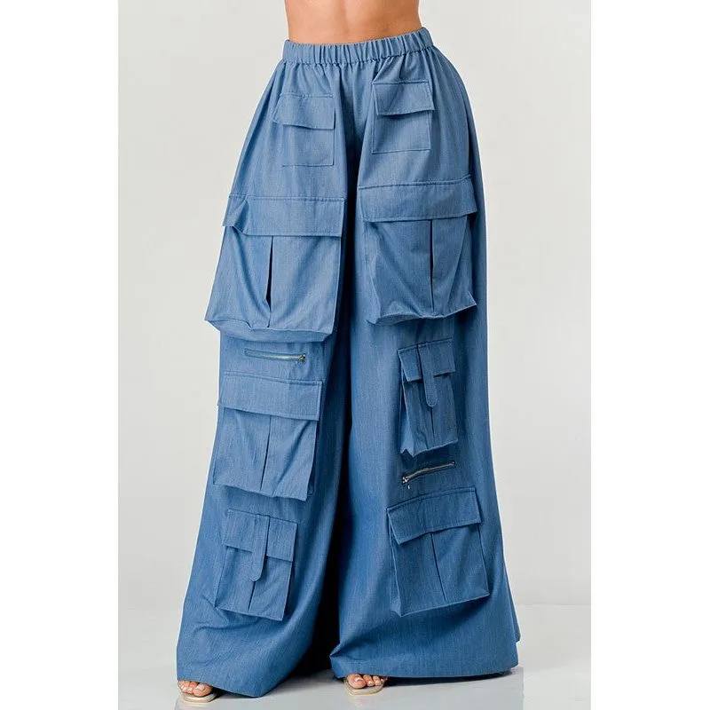 ATHINA WIDE MULTI POCKET CARGO PANTS