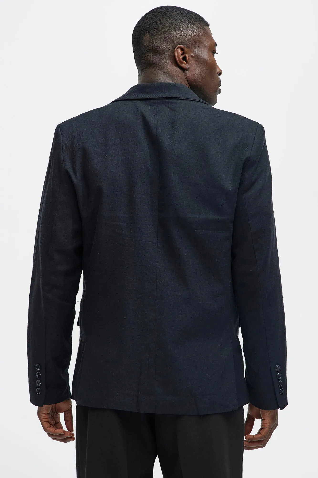 Bahamas Linen Suit Jacket - Black
