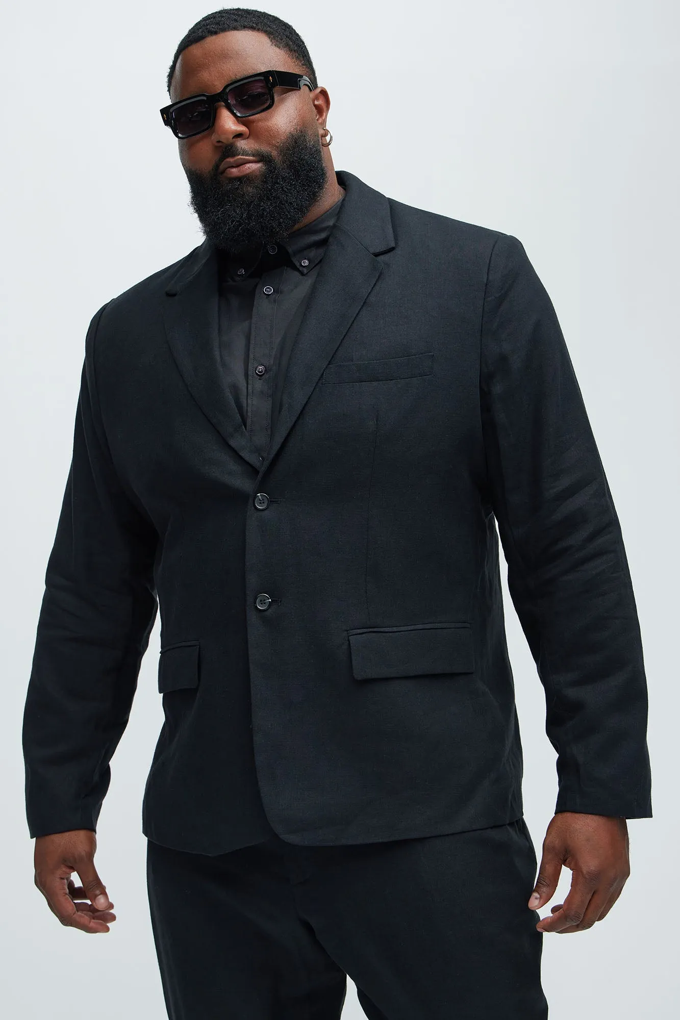 Bahamas Linen Suit Jacket - Black