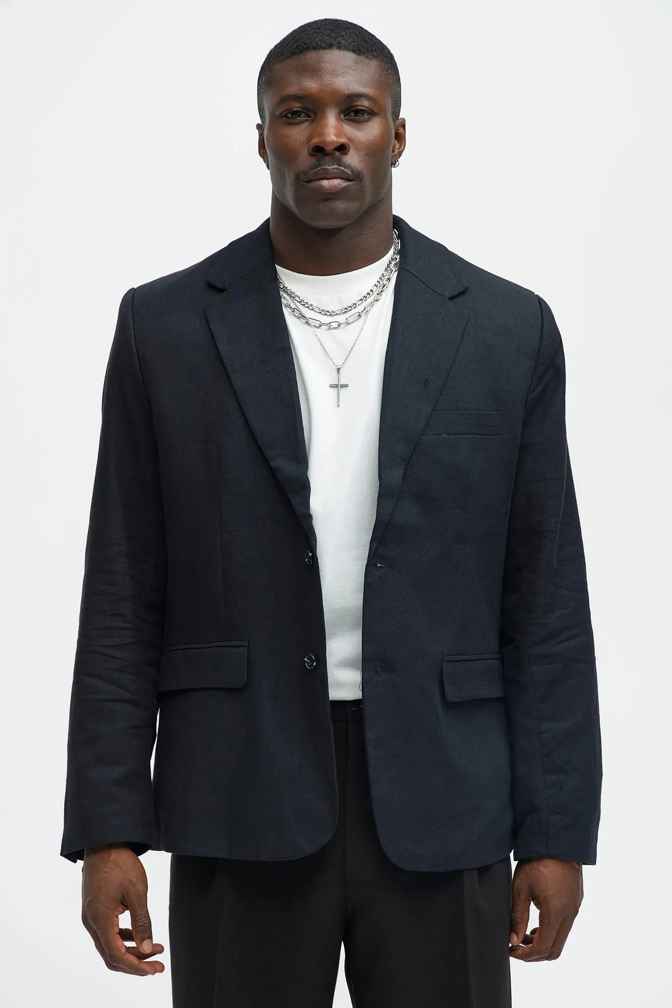 Bahamas Linen Suit Jacket - Black