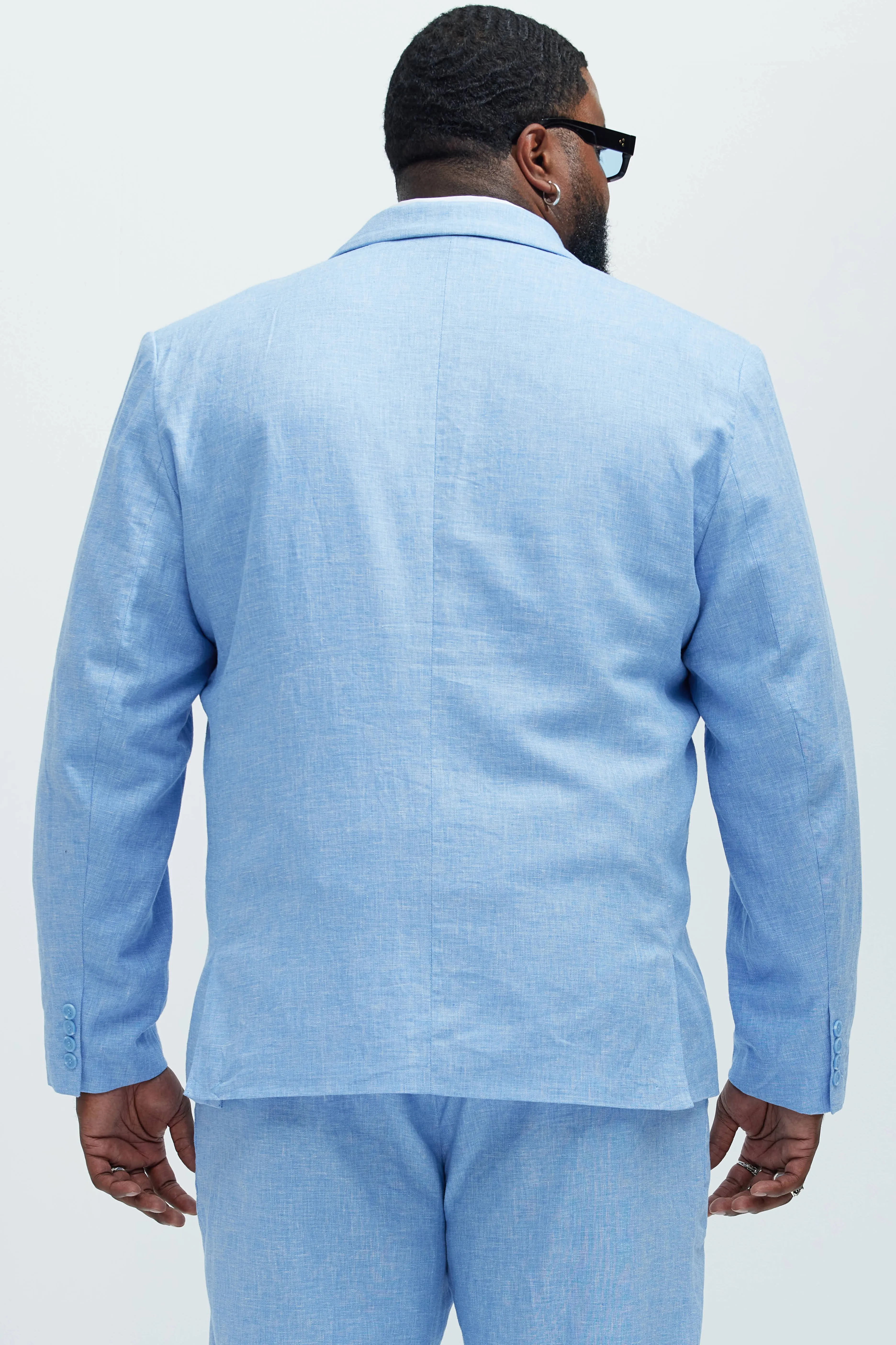 Bahamas Linen Suit Jacket - Ice Blue
