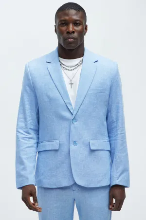 Bahamas Linen Suit Jacket - Ice Blue