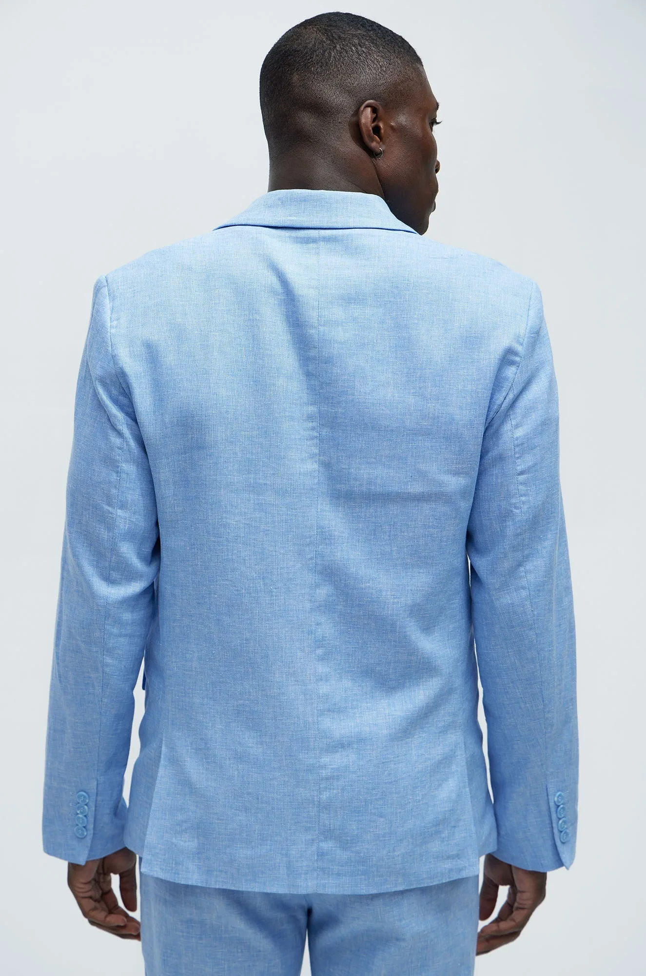 Bahamas Linen Suit Jacket - Ice Blue
