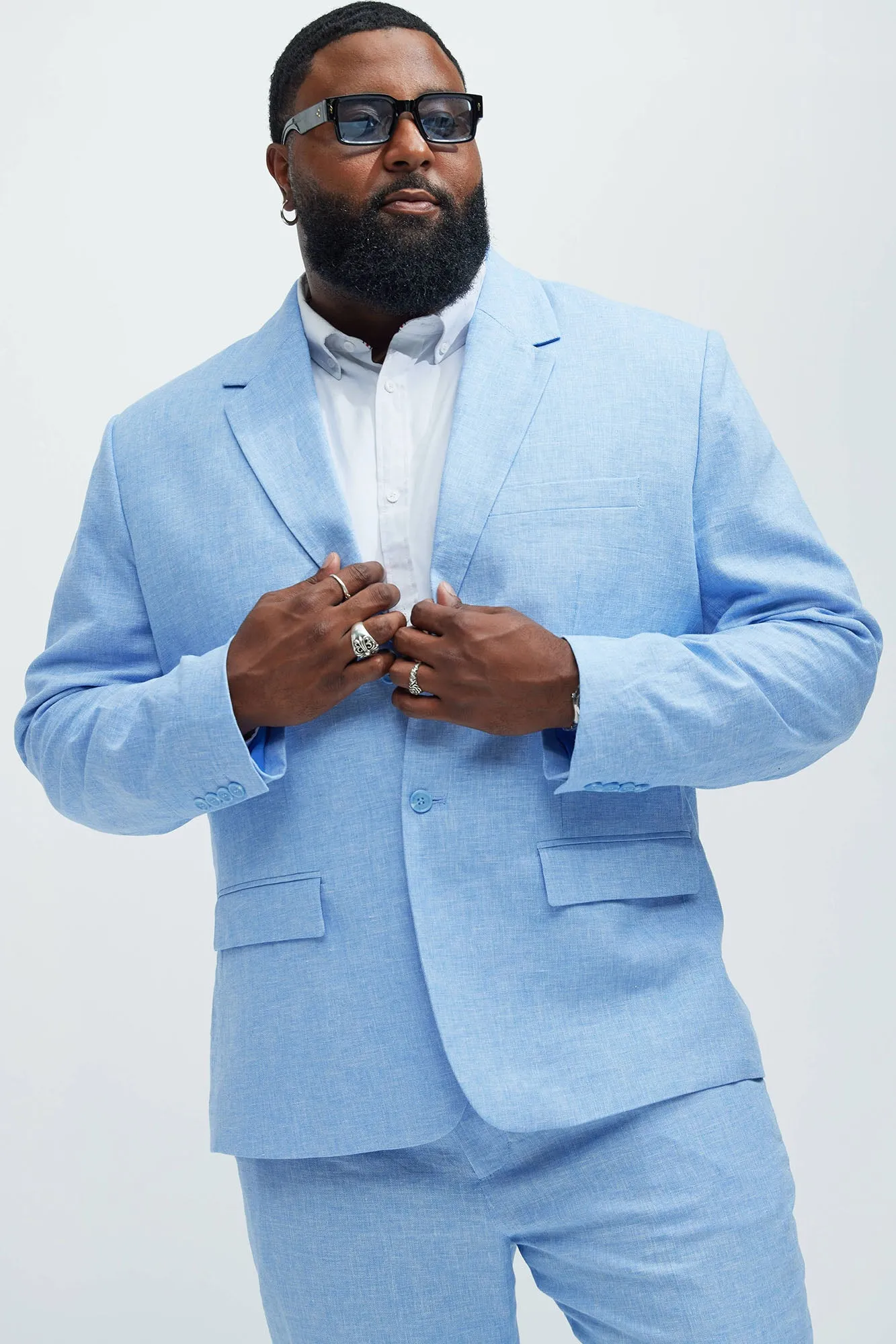 Bahamas Linen Suit Jacket - Ice Blue