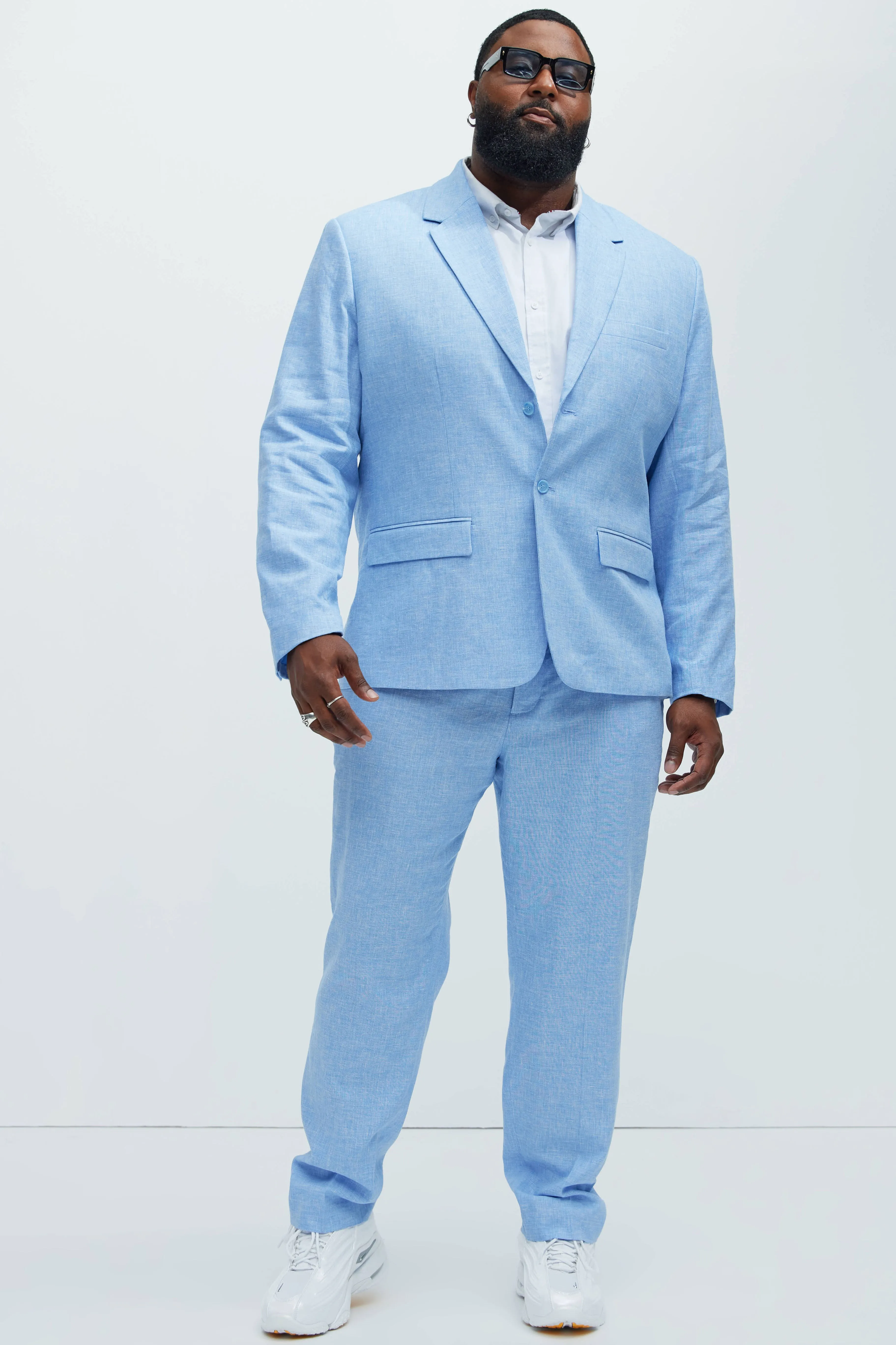 Bahamas Linen Suit Jacket - Ice Blue
