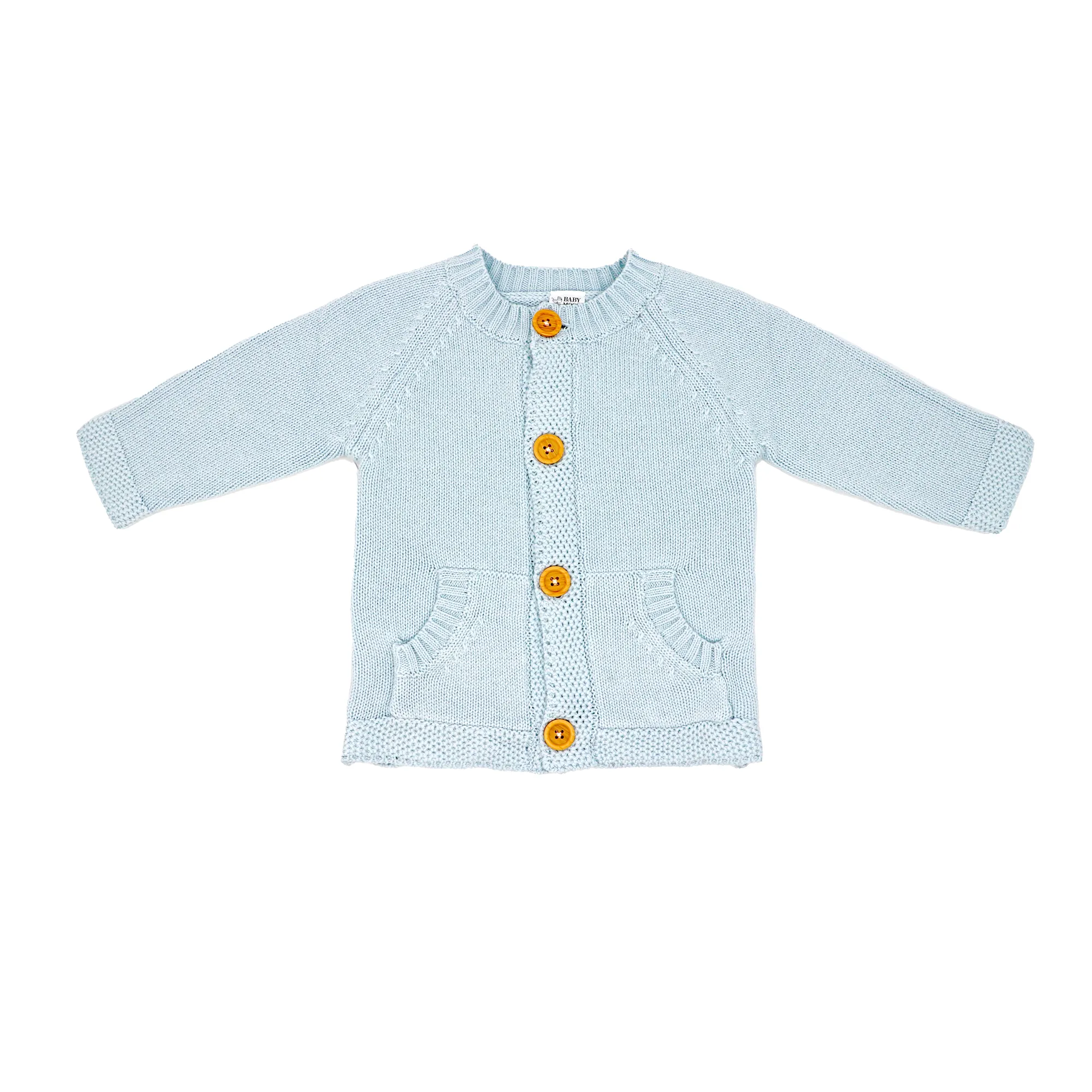 Cable-Knit Baby's Cardigan and Pant Set - Blue