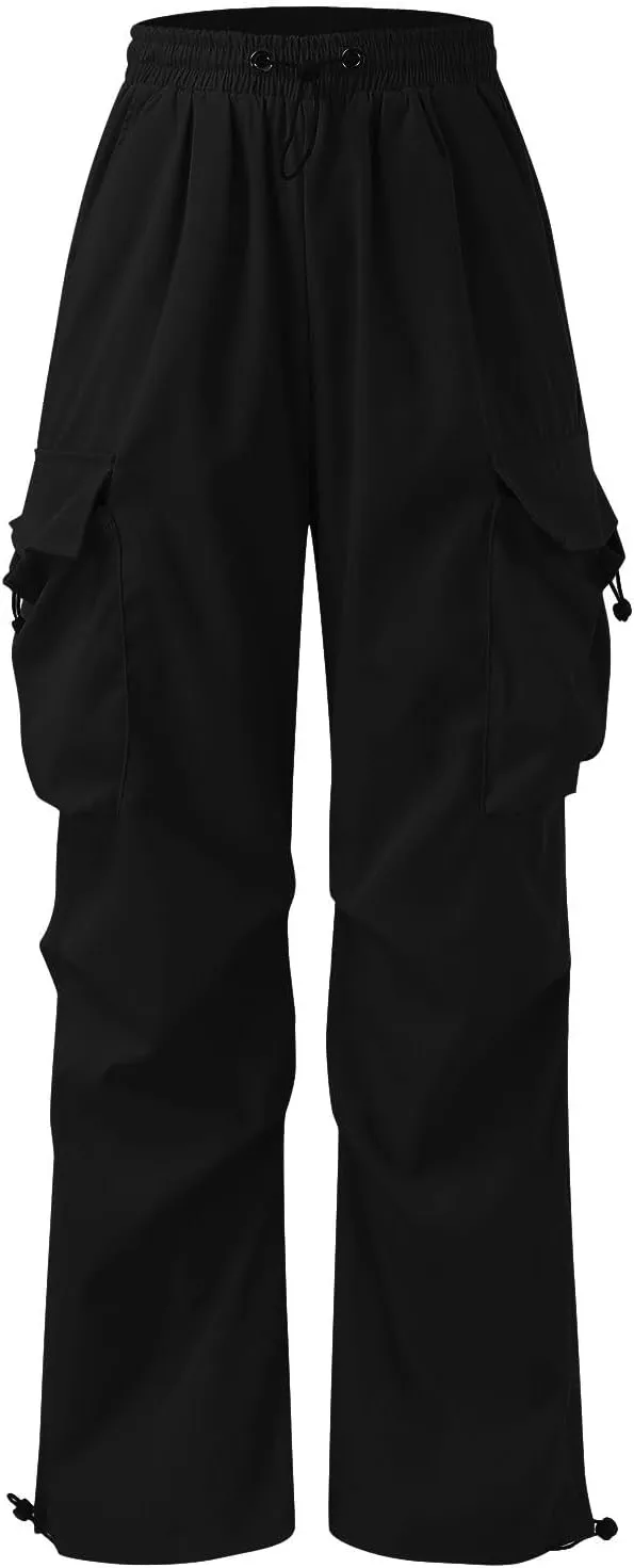 Cargo Pants for Men, Loose Fit Baggy Sweatpants, Casual Solid Color Pants with Pockets, Outdoor Drawstring Trousers