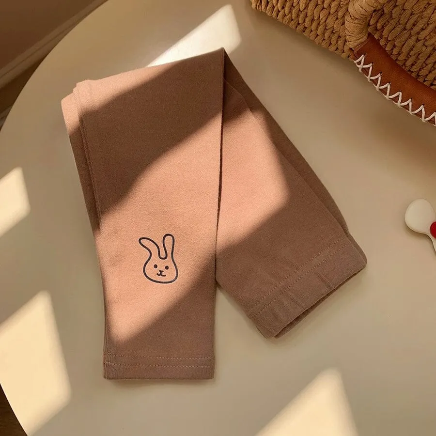 Cartoon Bunny Solid Color Leggings