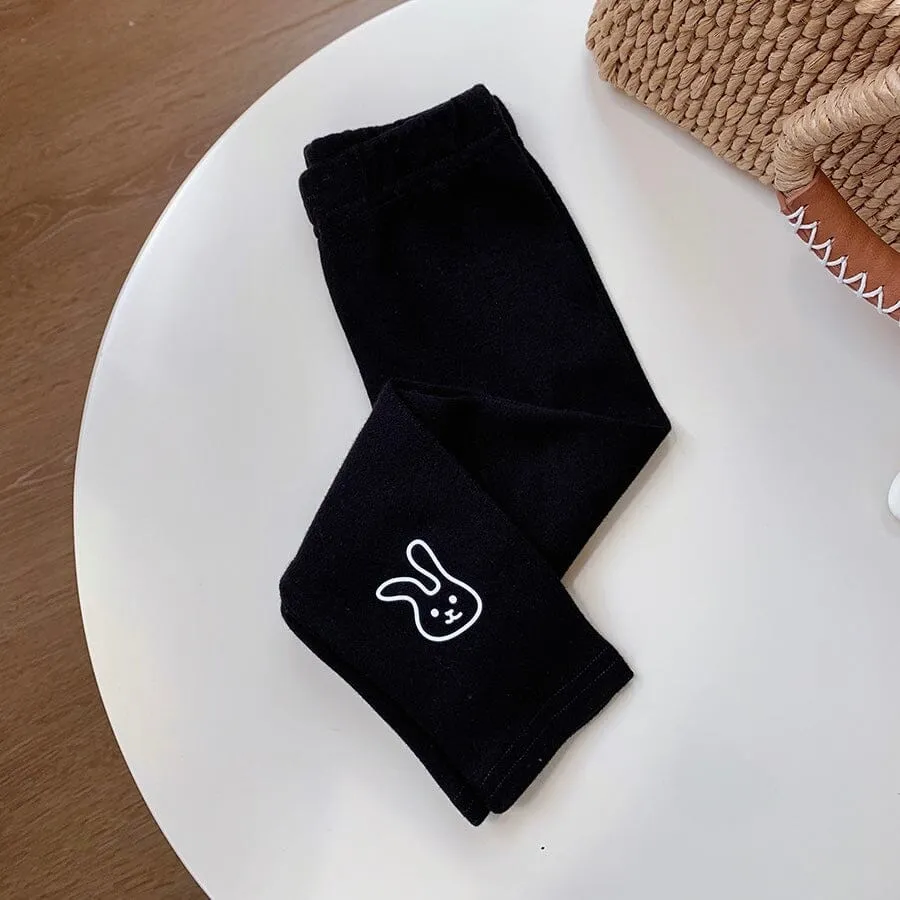 Cartoon Bunny Solid Color Leggings