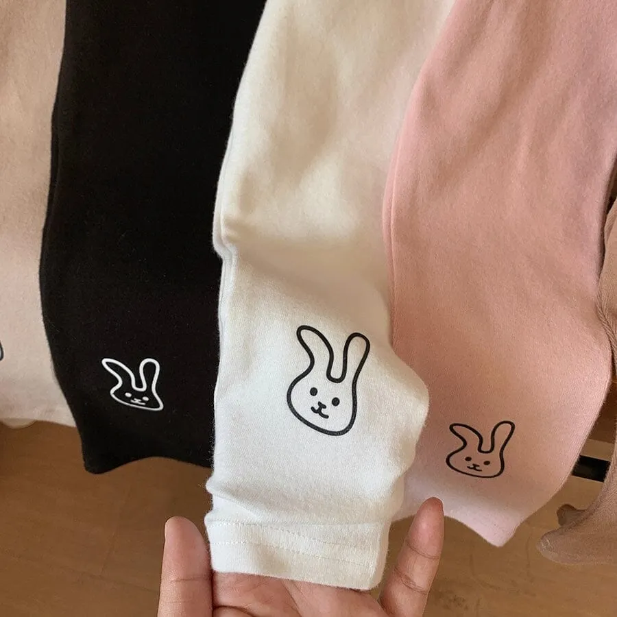 Cartoon Bunny Solid Color Leggings