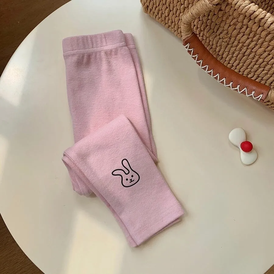 Cartoon Bunny Solid Color Leggings
