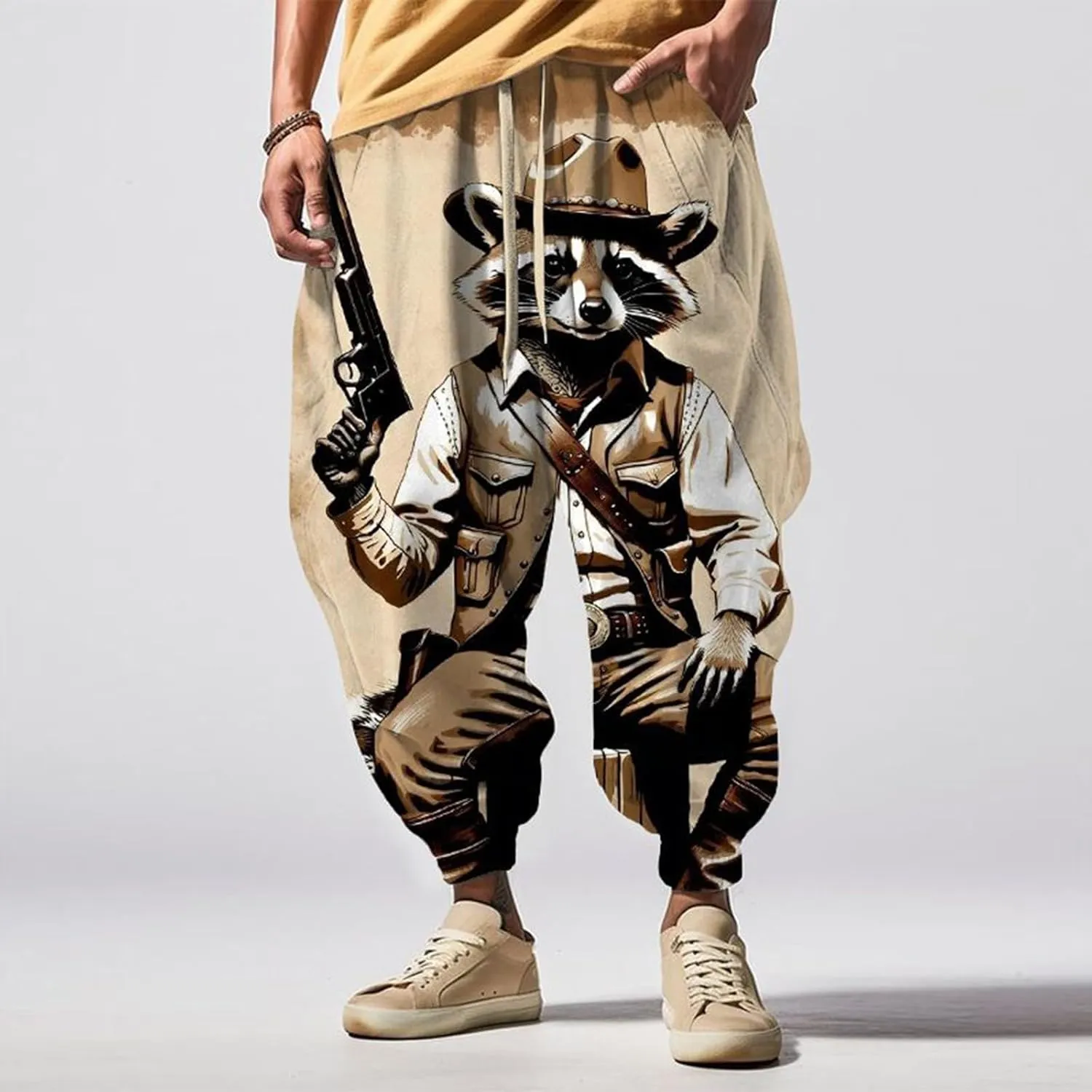 Casual Comfy Elastic Drawstring Baggy Trouser Sweatpants Mens Athletic Pants Japanese Pants Samurai