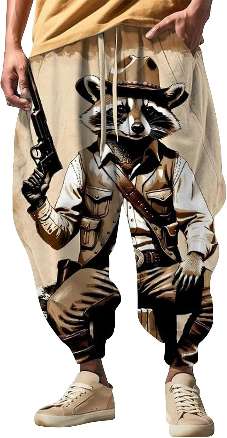 Casual Comfy Elastic Drawstring Baggy Trouser Sweatpants Mens Athletic Pants Japanese Pants Samurai