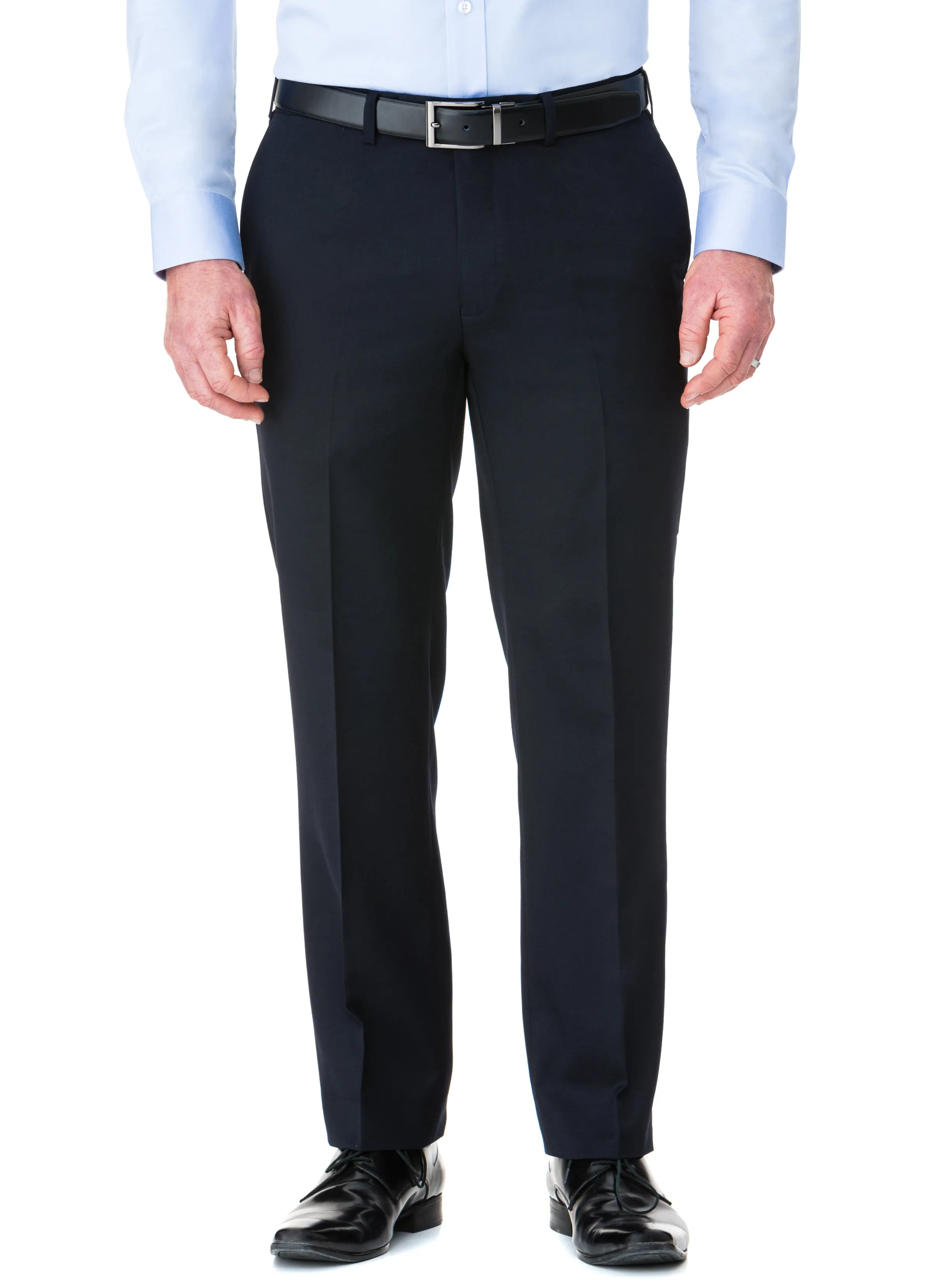 CHARLTON WOOL RICH FLAT FRONT TROUSER - NAVY