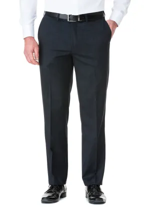 CHARLTON WOOL RICH FLAT FRONT TROUSER - NAVY