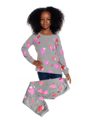 Chaser sweat set_gray love hearts