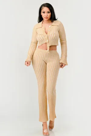 Cozy Knit High Waisted Pant Set
