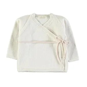 Cream and Light Pink Knitted Kimono