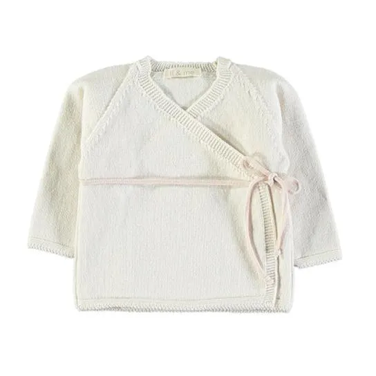 Cream and Light Pink Knitted Kimono