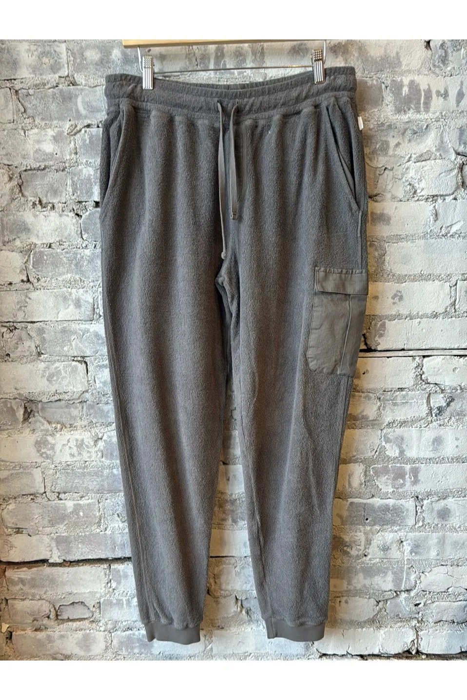Fleece Cargo Jogger Pants - Charcoal
