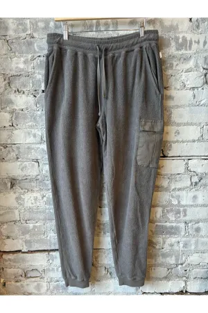 Fleece Cargo Jogger Pants - Charcoal