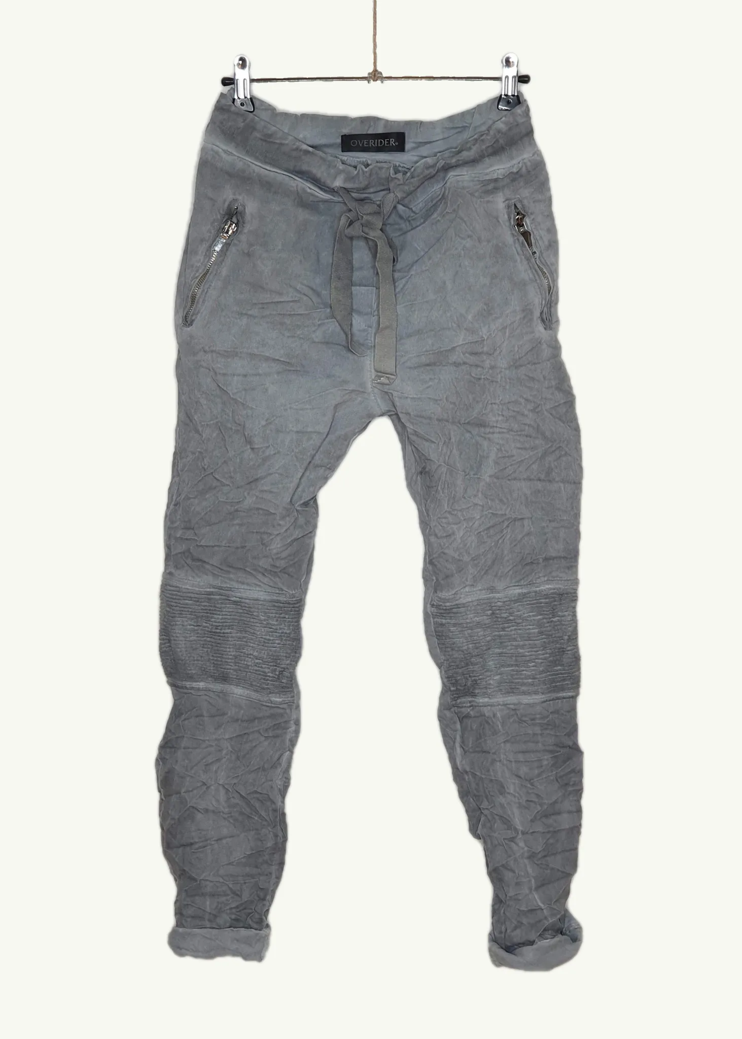 FRANCINE - Biker Slouch Pants - Grey