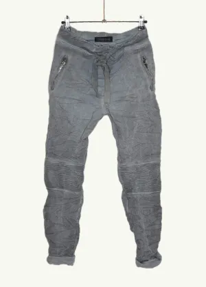FRANCINE - Biker Slouch Pants - Grey
