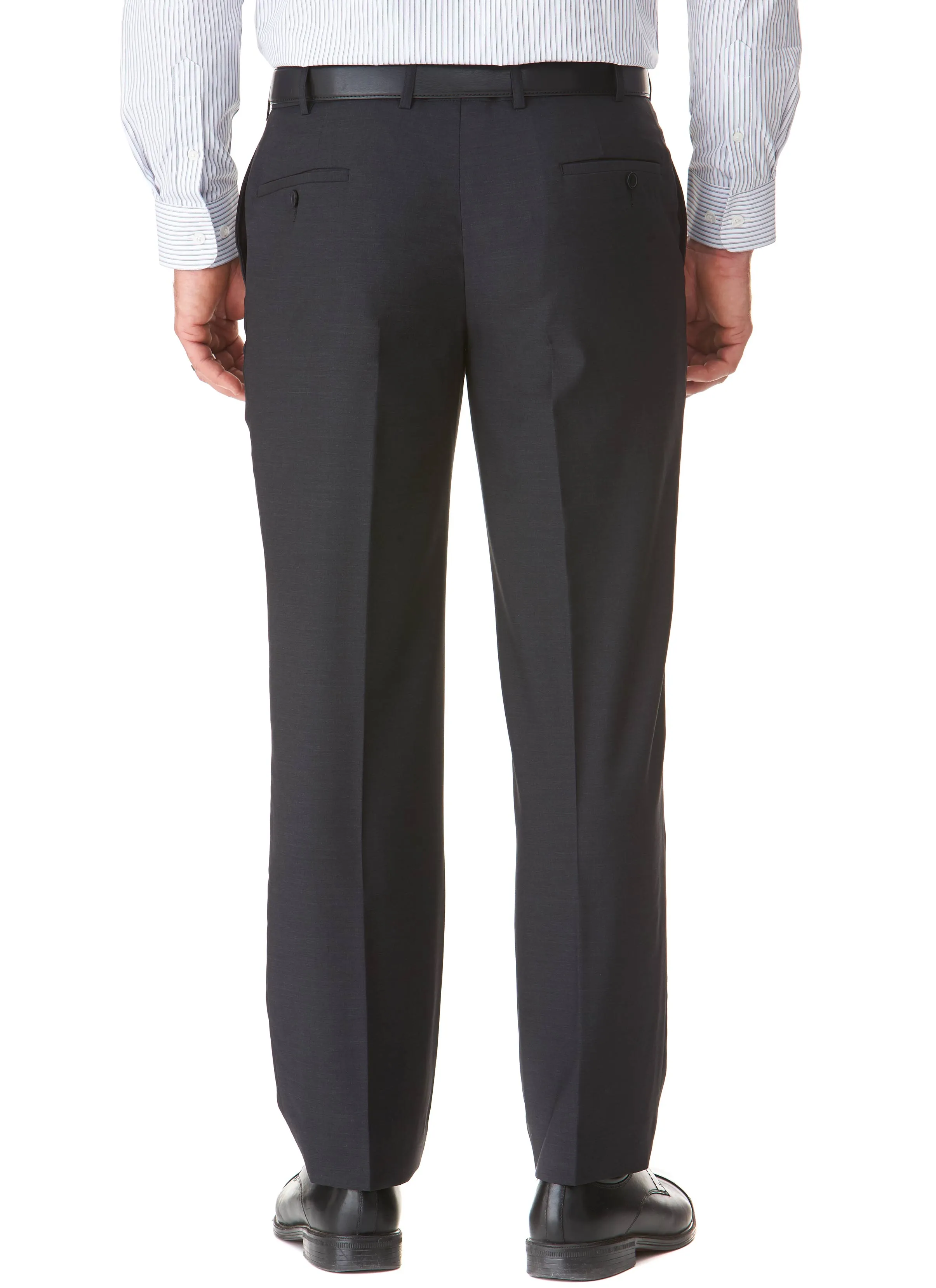 HAMILTON FLAT FRONT TROUSER - CHARCOAL