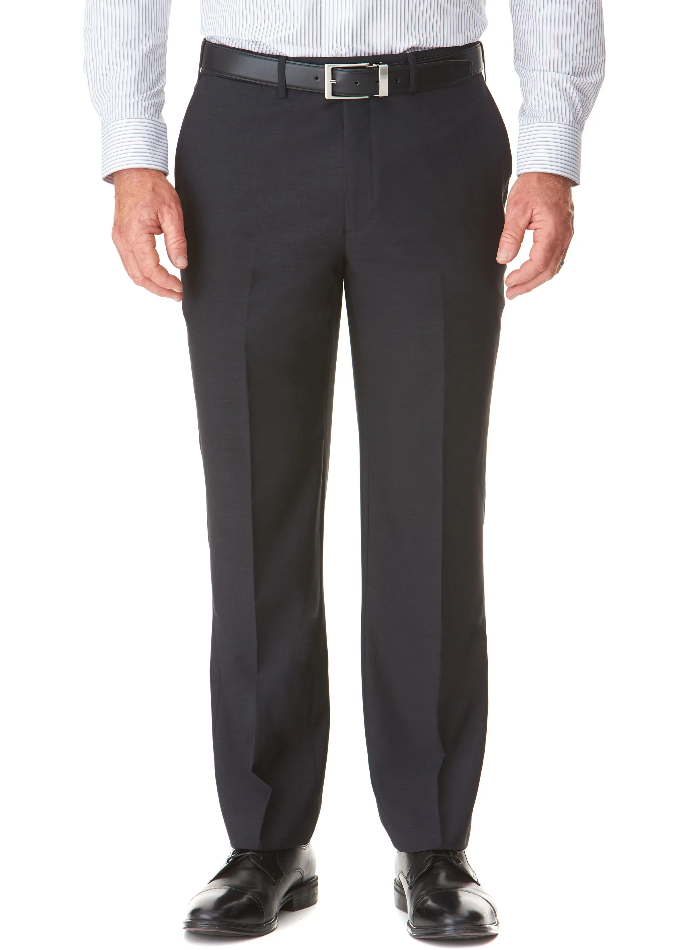 HAMILTON FLAT FRONT TROUSER - CHARCOAL