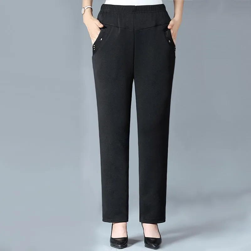 High Waist Straight Trousers Spring And Autumn Mother's Pants