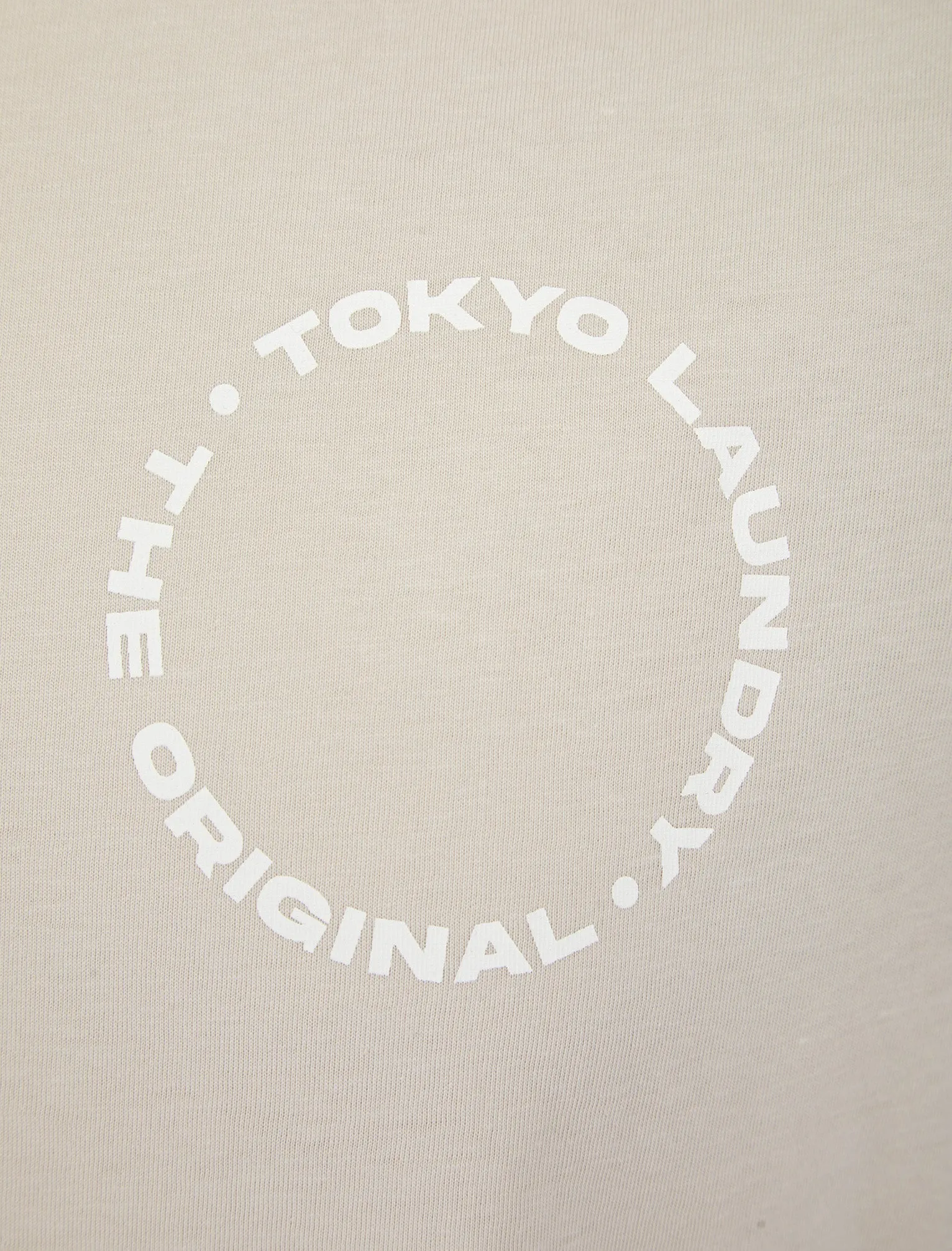 Kade Motif Cotton Crew Neck T-Shirt and Brushback Fleece Jogger Shorts Set in Light Stone - Tokyo Laundry