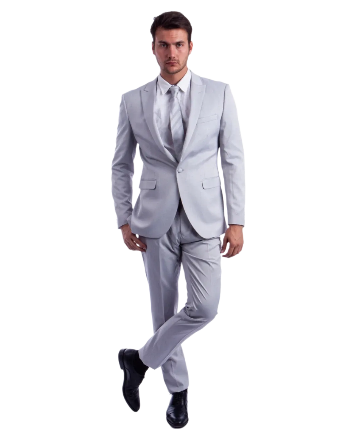 Light Grey 2 Piece Slim Suit