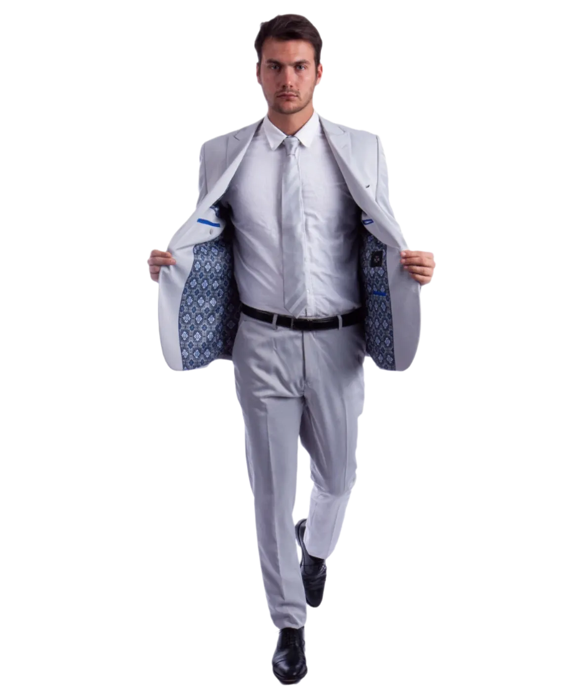 Light Grey 2 Piece Slim Suit