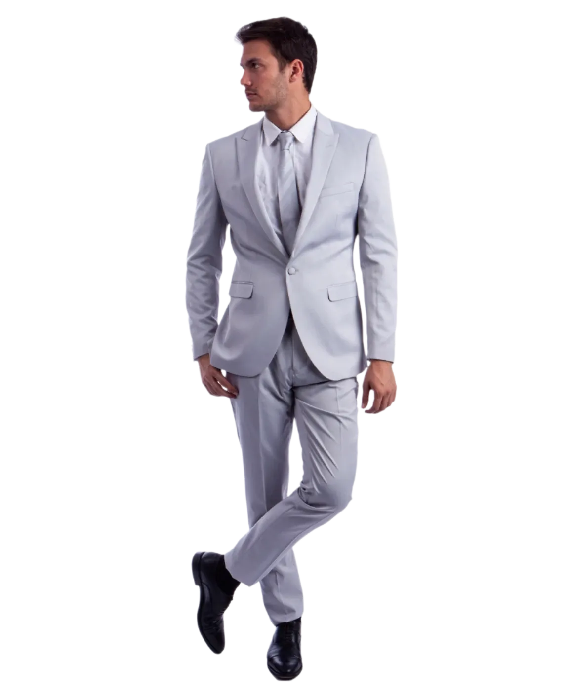 Light Grey 2 Piece Slim Suit