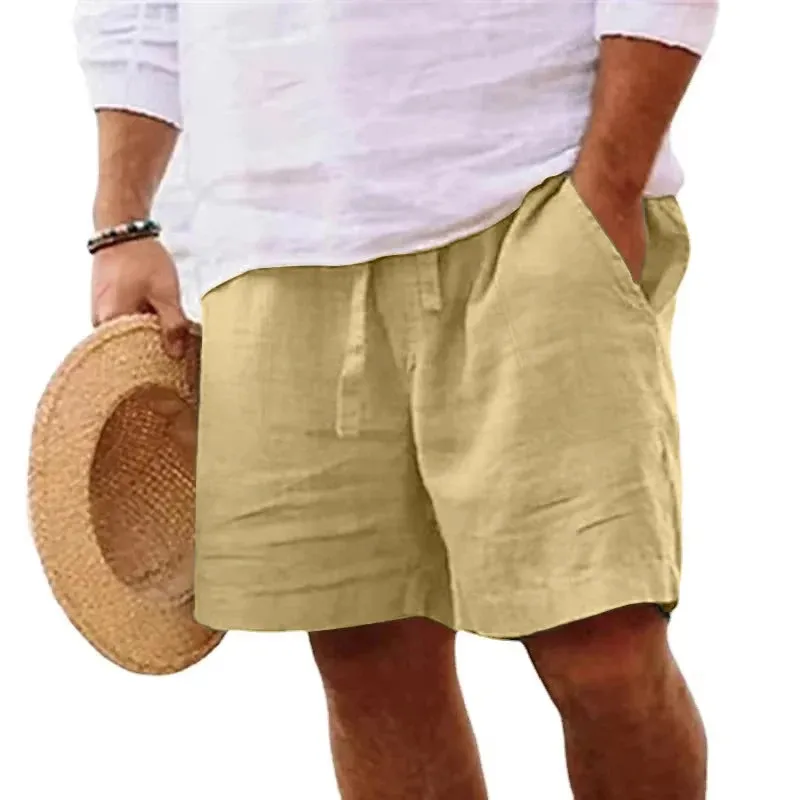 Mens Cotton Lightweight Gym & Beach Shorts  Casual Loose Fit, Summer Jogging Shorts
