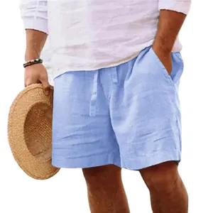Mens Cotton Lightweight Gym & Beach Shorts  Casual Loose Fit, Summer Jogging Shorts
