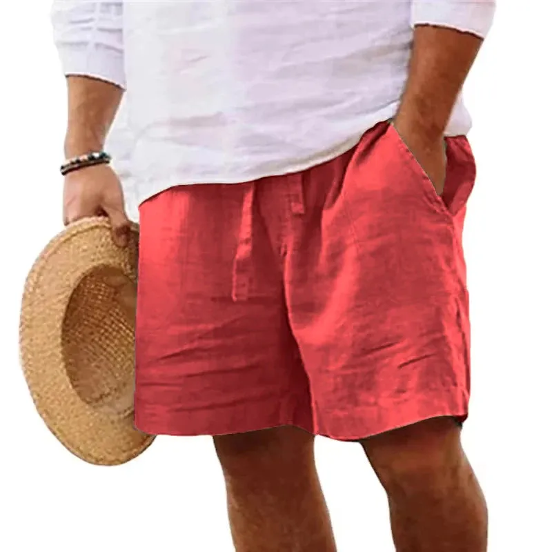 Mens Cotton Lightweight Gym & Beach Shorts  Casual Loose Fit, Summer Jogging Shorts