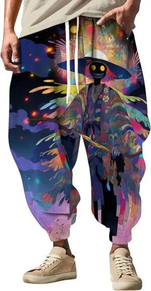 Mens Harem Pants Hip Hop Joggers Feel Casual Sweatpants Cargo Hippie Loose Fit Trousers Japanese Pants Men Japanese